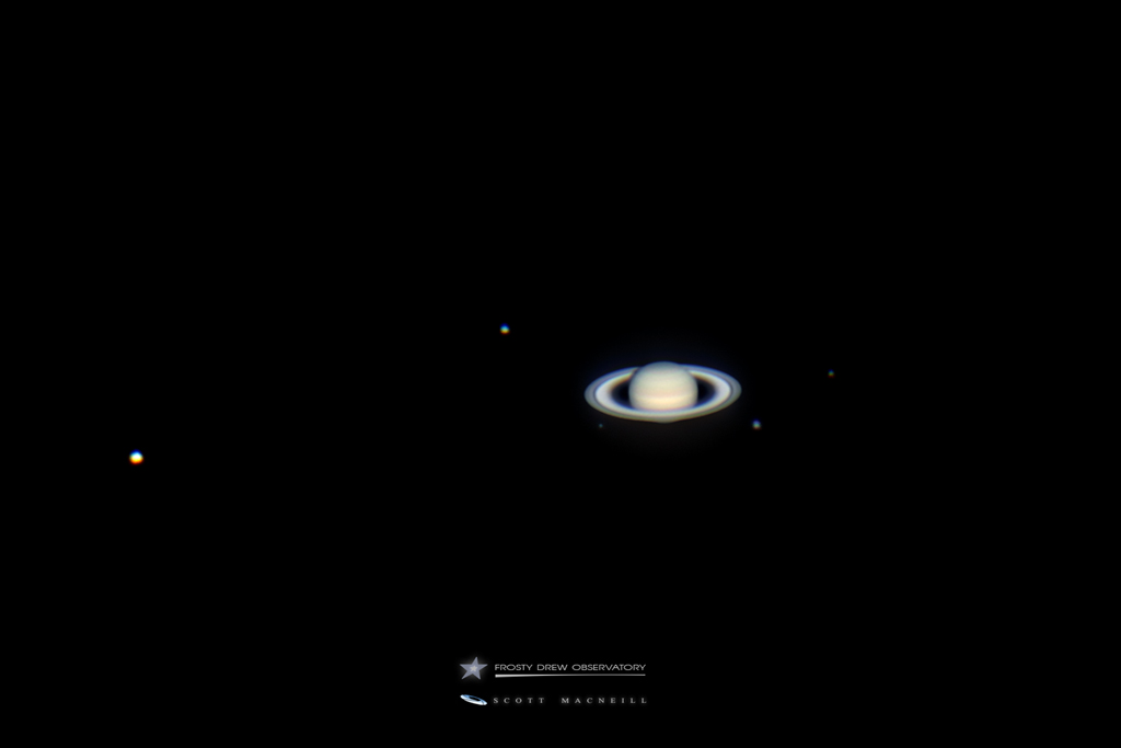 Saturn Surrounded by Moons