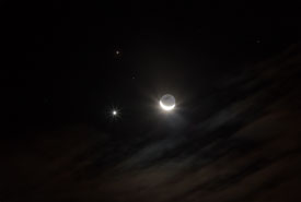 Venus, Mars, and the Crescent Moon in Conjunction